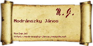 Modránszky János névjegykártya