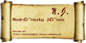 Modránszky János névjegykártya